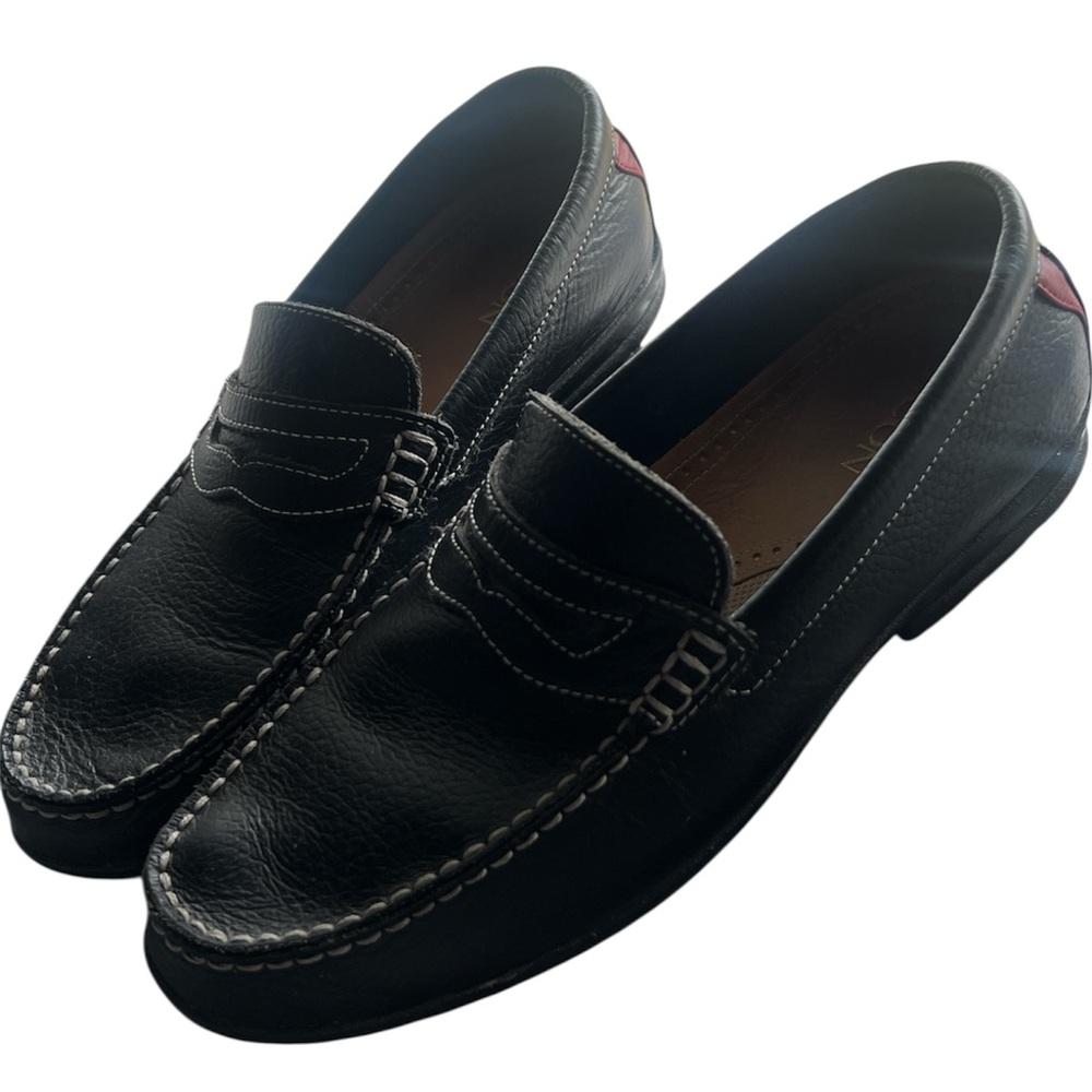 FootJoy 79047 Black Red Leather Loafers 10 - Picture 2 of 10